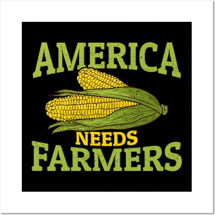 America Needs Farmers - Bold Green Yellow Posters and Art